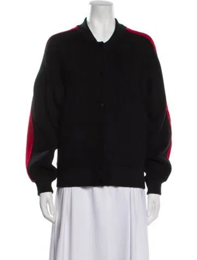 Pre-owned Sandro Wool Bomber Jacket In Black