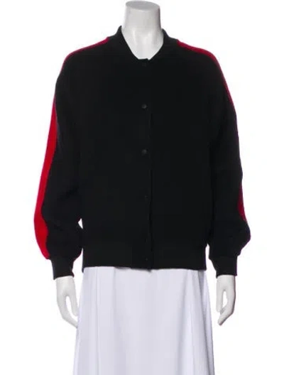 Pre-owned Sandro Wool Bomber Jacket In Black