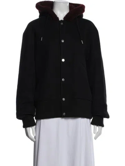 Pre-owned Sandro Wool Bomber Jacket In Blue