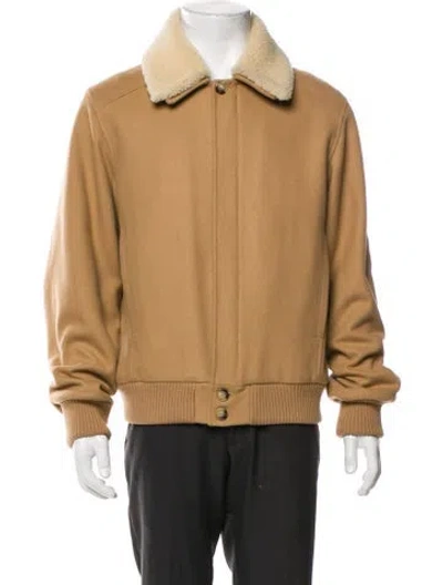 Pre-owned Sandro Wool Bomber Jacket In Brown