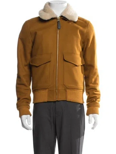 Pre-owned Sandro Wool Bomber Jacket In Brown