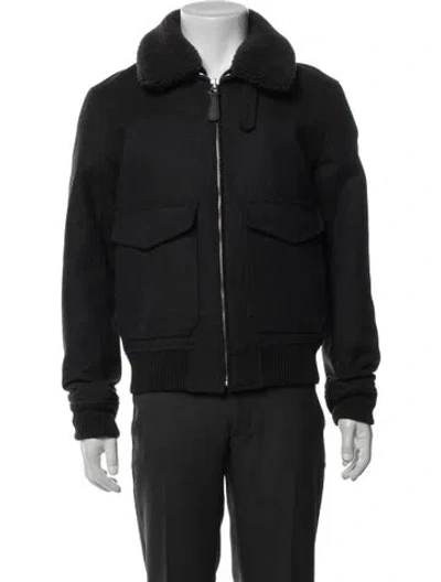 Pre-owned Sandro Wool Bomber Jacket In Gray