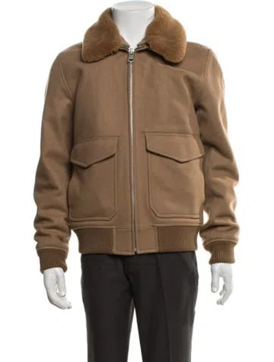 Pre-owned Sandro Wool Bomber Jacket In Neutrals