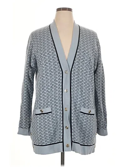 Pre-owned Sandro Wool Cardigan Sweater In Blue