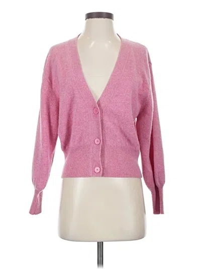 Pre-owned Sandro Wool Cardigan Sweater In Pink