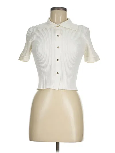 Pre-owned Sandro Wool Cardigan Sweater In White