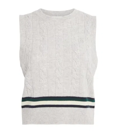 Sandro Wool-cashmere Cable-knit Sweater Vest In White