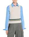 Sandro Wool Cashmere Cable Knit Vest In Neutral
