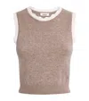 Sandro Wool-cashmere Cropped Tank Top In Pink