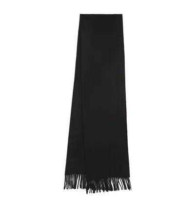 Sandro Wool-cashmere Fringed Scarf In Black