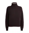 Sandro Wool-cashmere High-neck Sweater In Brown