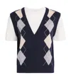 Sandro Wool-cashmere Layered Sweater In Blue