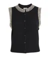 Sandro Wool-cashmere Studded Cardigan In Black