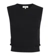 Sandro Ruffle-trim Sweater Vest In Black