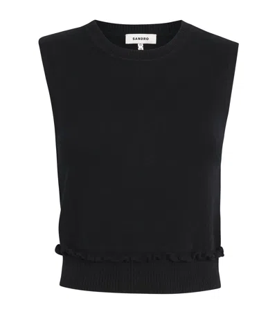 SANDRO WOOL-CASHMERE SWEATER VEST