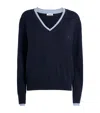 Sandro Wool-cashmere V-neck Sweater In Blue