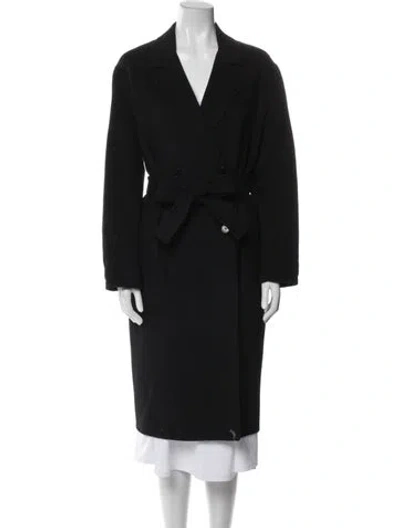 Pre-owned Sandro Wool Coat In Black
