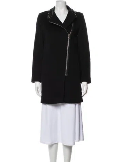 Pre-owned Sandro Wool Coat In Black