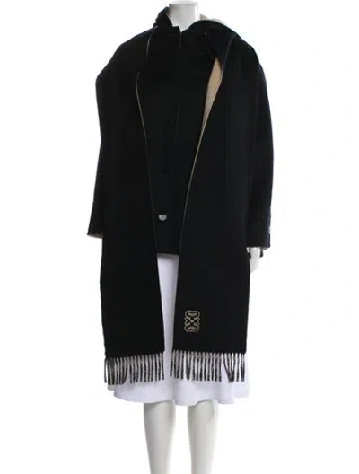 Pre-owned Sandro Wool Coat In Black