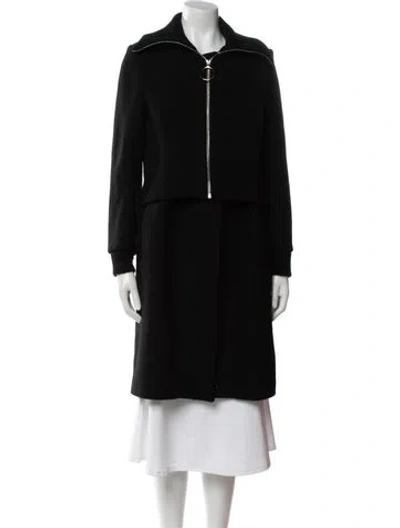 Pre-owned Sandro Wool Coat In Black