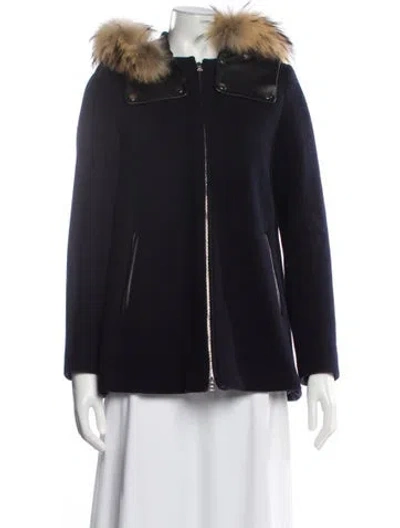 Pre-owned Sandro Wool Coat In Black