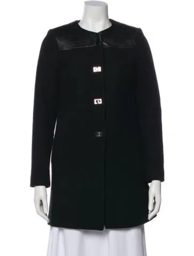 Pre-owned Sandro Wool Coat In Black