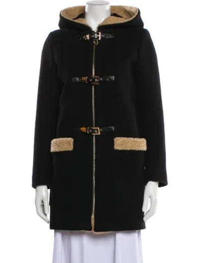 Pre-owned Sandro Wool Coat In Black