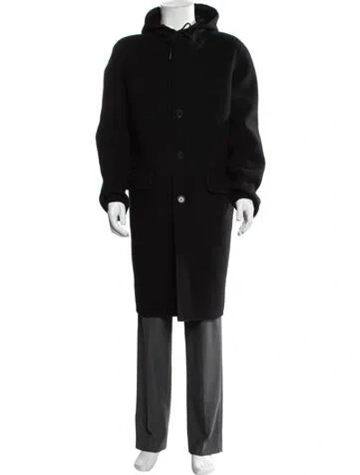 Pre-owned Sandro Wool Coat In Black