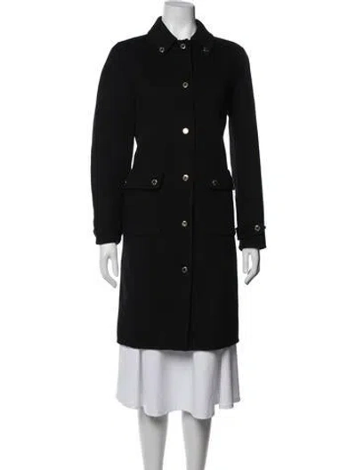 Pre-owned Sandro Wool Coat In Black