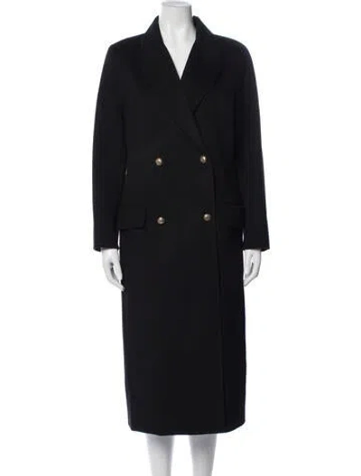 Pre-owned Sandro Wool Coat In Black