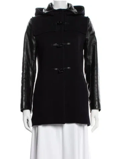 Pre-owned Sandro Wool Coat In Black