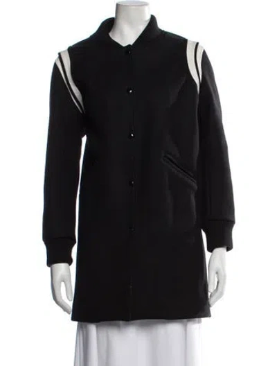 Pre-owned Sandro Wool Coat In Black