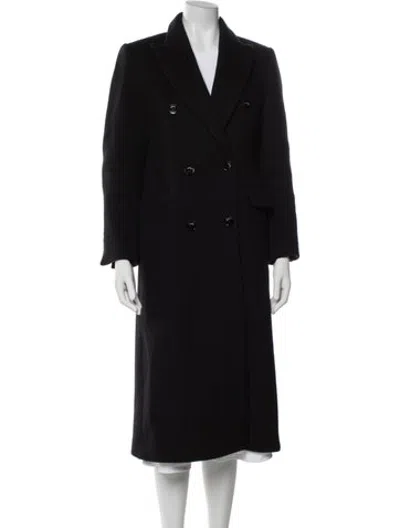 Pre-owned Sandro Wool Coat In Black