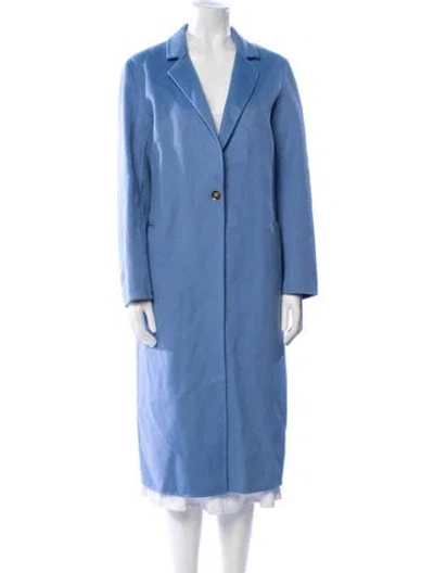Pre-owned Sandro Wool Coat In Blue