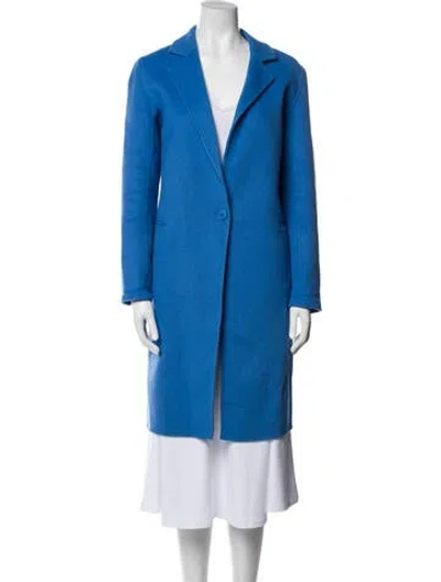 Pre-owned Sandro Wool Coat In Blue
