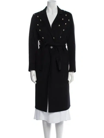 Pre-owned Sandro Wool Coat In Blue