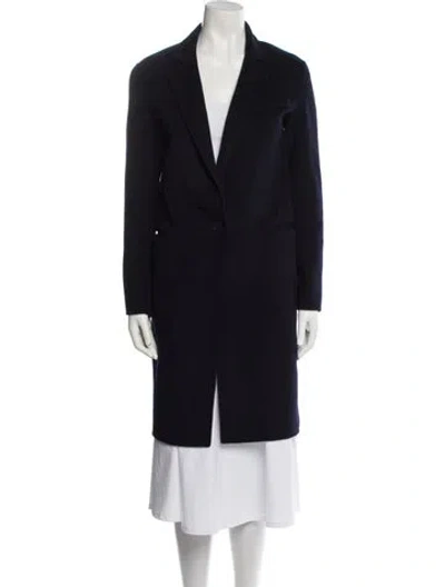 Pre-owned Sandro Wool Coat In Blue