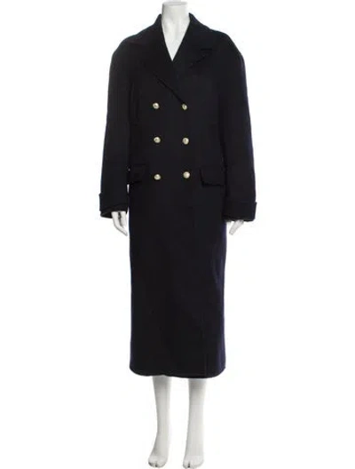 Pre-owned Sandro Wool Coat In Blue