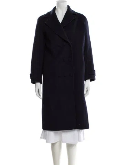 Pre-owned Sandro Wool Coat In Blue