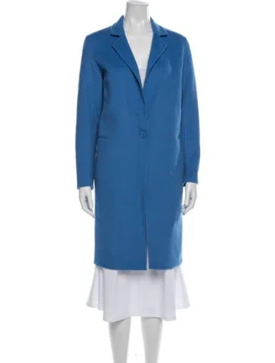 Pre-owned Sandro Wool Coat In Blue