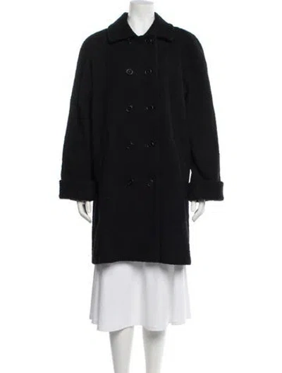 Pre-owned Sandro Wool Coat In Blue