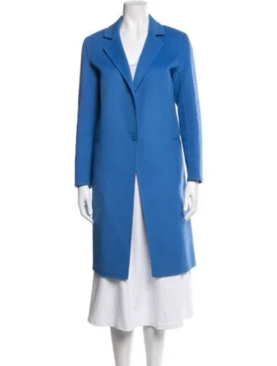 Pre-owned Sandro Wool Coat In Blue