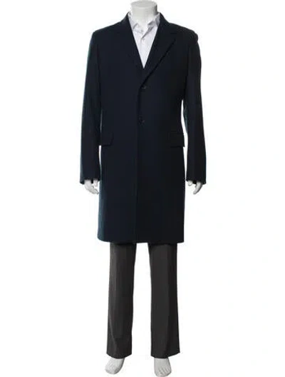 Pre-owned Sandro Wool Coat In Blue