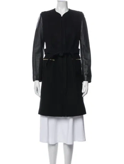 Pre-owned Sandro Wool Coat In Blue