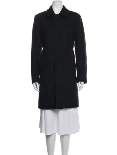 Pre-owned Sandro Wool Coat In Blue