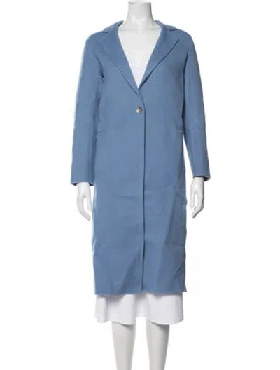 Pre-owned Sandro Wool Coat In Blue