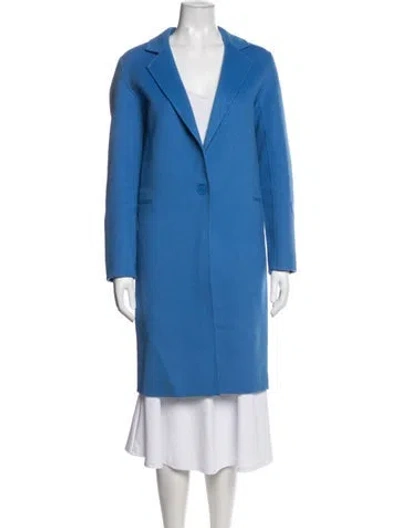 Pre-owned Sandro Wool Coat In Blue