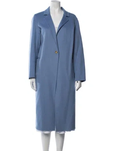Pre-owned Sandro Wool Coat In Blue