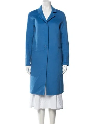 Pre-owned Sandro Wool Coat In Blue
