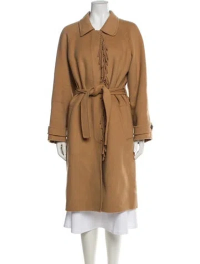 Pre-owned Sandro Wool Coat In Brown